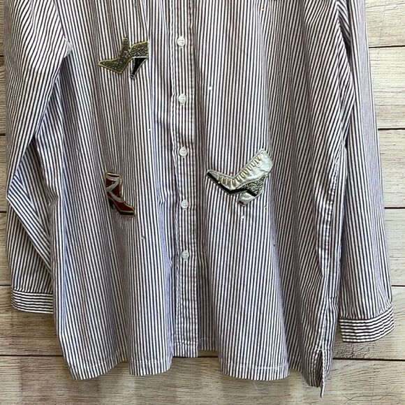 VINTAGE BOBBIE BROOKS BLOUSE WITH APPLIQUÉD SHOES - Picture 3 of 10